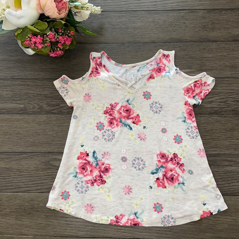 Justice off the shoulder floral top 8